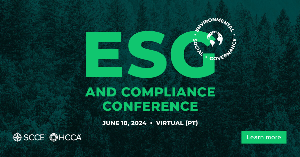 2024 June ESG and Compliance Conference HCCA Official Site